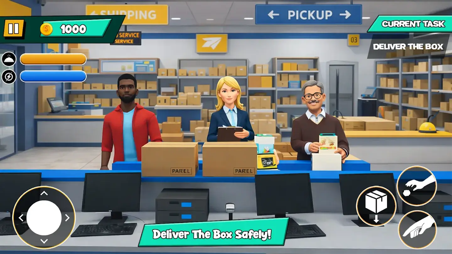 Collecting parcels at the warehouse pickup counter